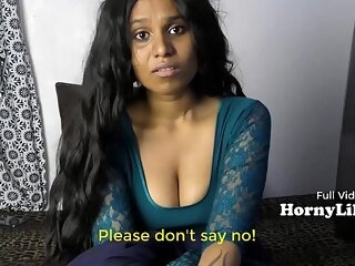 Light-hearted Indian Housewife begs for threesome encircling Hindi with Eng subtitles