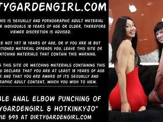 Double anal elbow fisting and holing of Dirtygardengirl & Hotkinkyjo